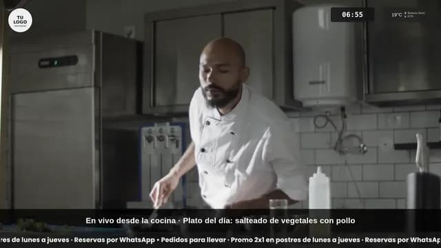 Cámara en vivo en una pantalla