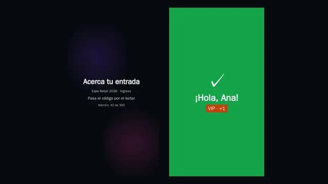 Lector de acreditación en una pantalla