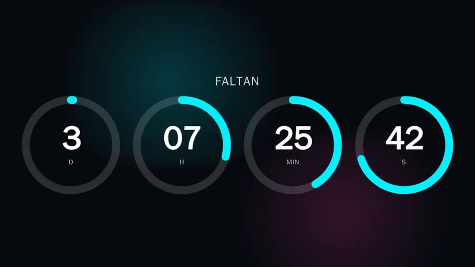 Cuenta regresiva con el modelo Anillos de progreso: un anillo por unidad que se va cerrando