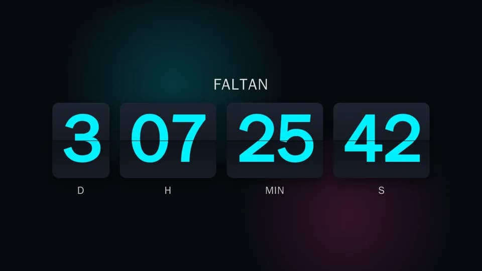 Cuenta regresiva con el modelo Paletas: cada unidad en una paleta como un reloj de aeropuerto